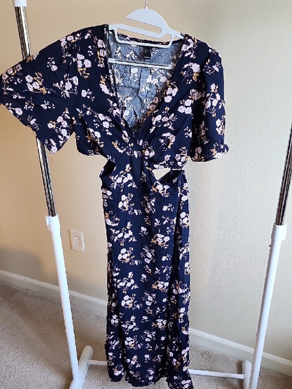 Forever 21 Navy Floral Wrap Maxi Dress B. - Picture 3 of 9